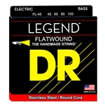 DR FL-45 Legend Stainless Steel Round Core Flatwound Electric Bass Strings 45-105